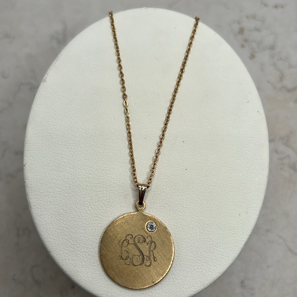 Vintage Initial LRS Medallion Necklace.